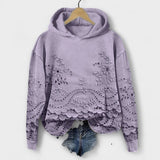 Γκρέις – Vintage Hoodie με Λουλουδάτο Μοτίβο