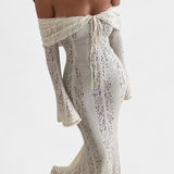 Ροζαλί - Μαξι φόρεμα με ώμους