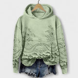 Γκρέις – Vintage Hoodie με Λουλουδάτο Μοτίβο