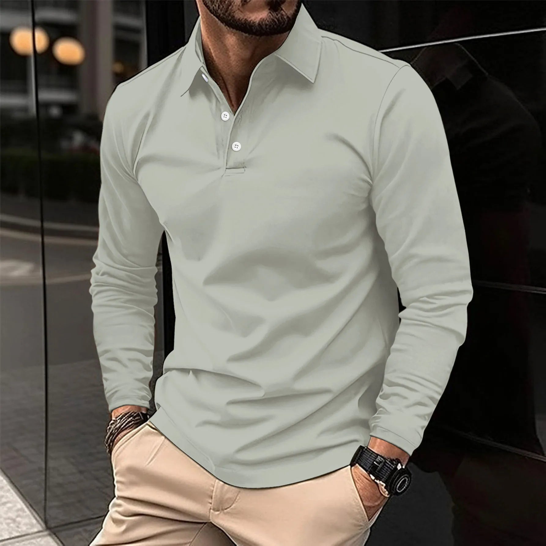 Ethan™ | Μπλούζα polo με μακριά μανίκια