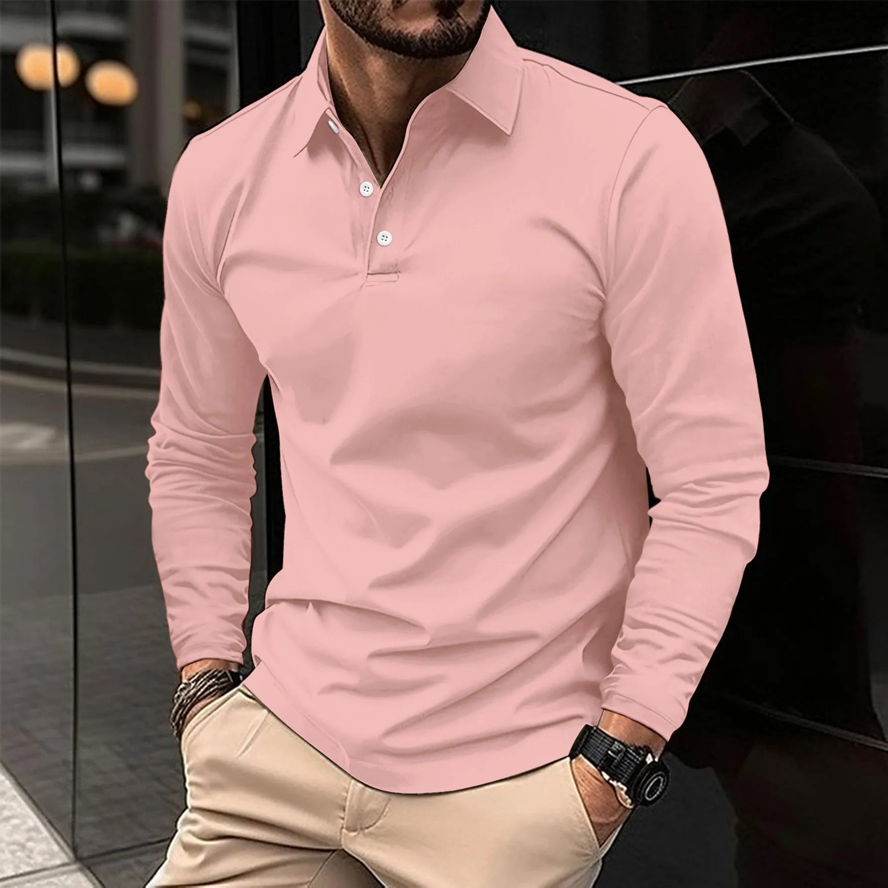 Ethan™ | Μπλούζα polo με μακριά μανίκια