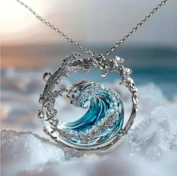 Κολιέ Tide Jewelry Elegantiškas Kaklo Papuošalas Jūros Įžadai - Meilės Akcentas
