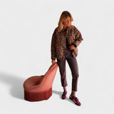 Ροζ - Μοντέρνα ζακέτα με λεοπάρντ σχέδιο